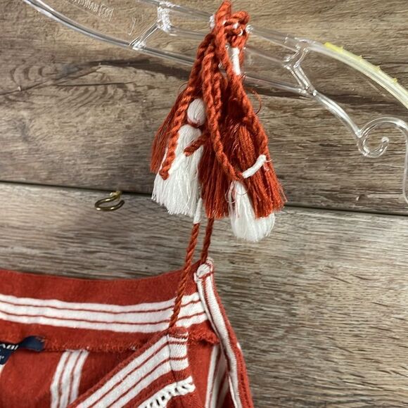 KIABI Ladies Tassel String Strap Tank Cotton Linen Flax Top Shirt Size Medium - Picture 5 of 10